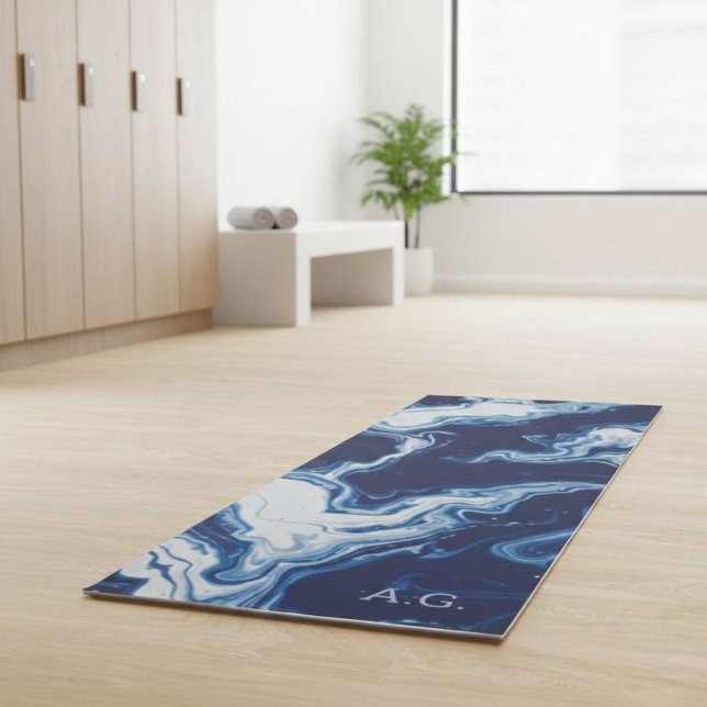 Wellness Waters Exercise Mat - Navy Blue Fluid  Yogamatte (Von Creator hochgeladen)