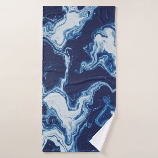 Wellness Waters Large Towel - Custom Ocean Blue  Badehandtuch (Badehandtuch)