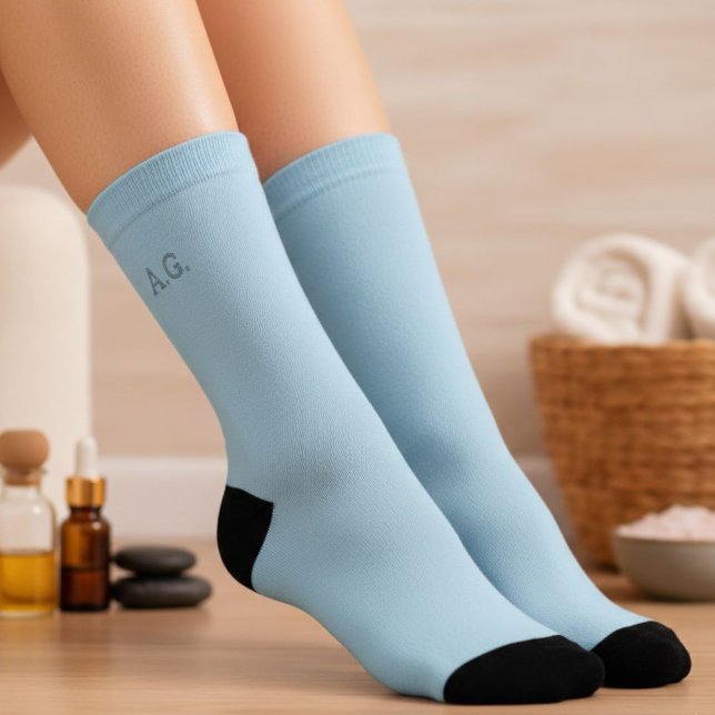 Wellness Waters Socks - Pastel Blue with Initials Socken (Von Creator hochgeladen)