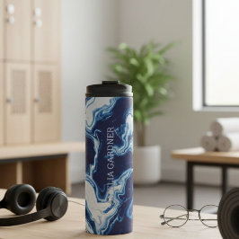 Wellness Waters Thermos - Matte Night Blue Name Thermosbecher