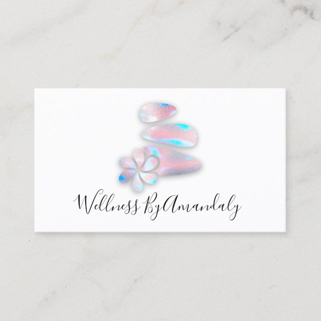 Wellness-Wellness-Center Massage Rose Reflexologie Visitenkarte (Vorderseite)
