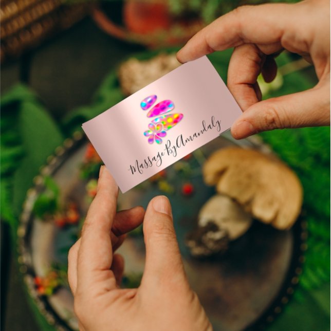 Wellness Wellness-Center Massage Therapie Reflexol Visitenkarte (Wellness Spa Massage Therapy Reflexology Holograph Business Card)