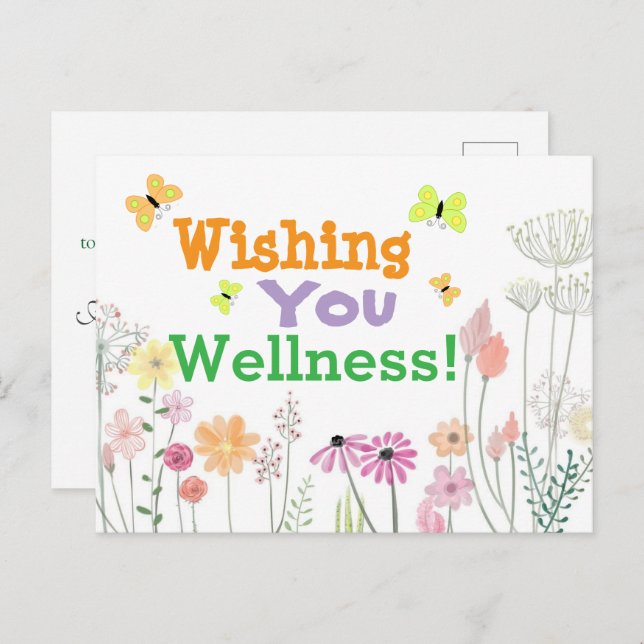 Wellness wünschen postkarte (Vorne/Hinten)