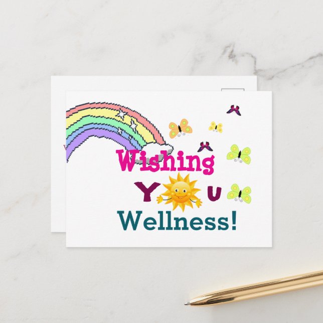 Wellness wünschen postkarte (Vorderseite/Rückseite Beispiel)