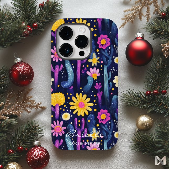 Wellness-Wüstenblüten mit Kaktus und Blumen Case-Mate iPhone 14 Pro Hülle (Von Creator hochgeladen)