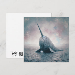 Wellpappe Narwhal-Grußkarte Mitteilungskarte