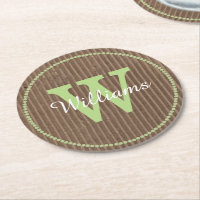 Wellpappen-Blick-Monogramm-Papier-Untersetzer