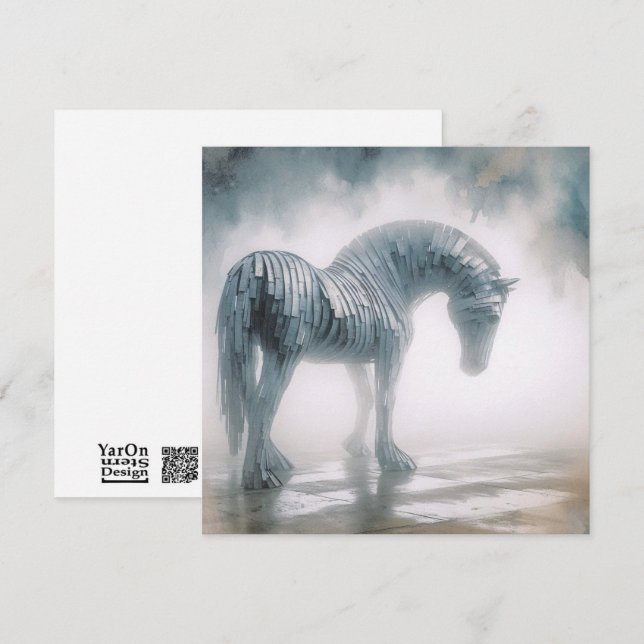 Wellpferkarte Mitteilungskarte (Vorne/Hinten)