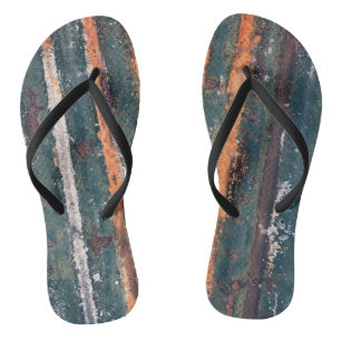 Wellrost bedrückt Textur blau grün rot Flip Flops