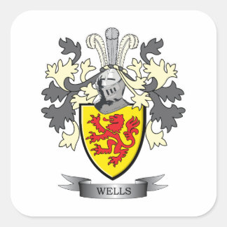 Wells Coat of Arms Quadratischer Aufkleber