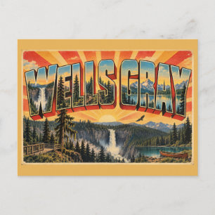 Wells Gray BC Wasserfall Urwald Kunst Postkarte