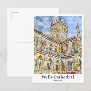 Wells Kathedrale Somerset England Reise Postkarte