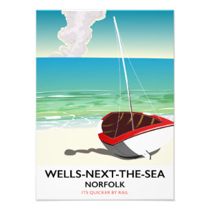 Wells-next-the-Sea Norfolk Beach Reiseplakat Fotodruck