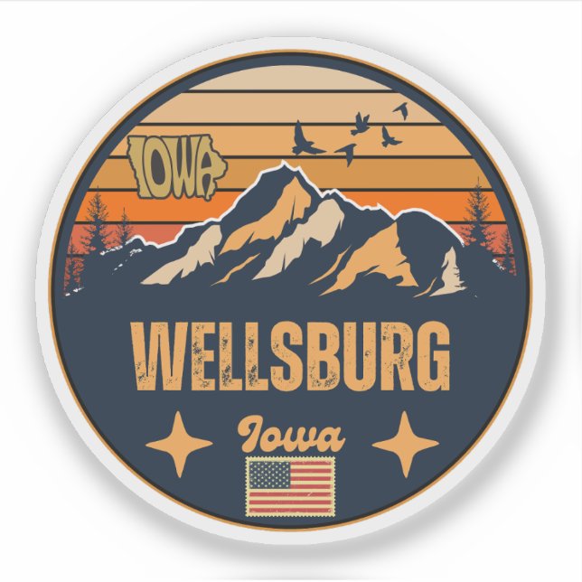 Wellsburg, Iowa Aufkleber (Vorderseite)