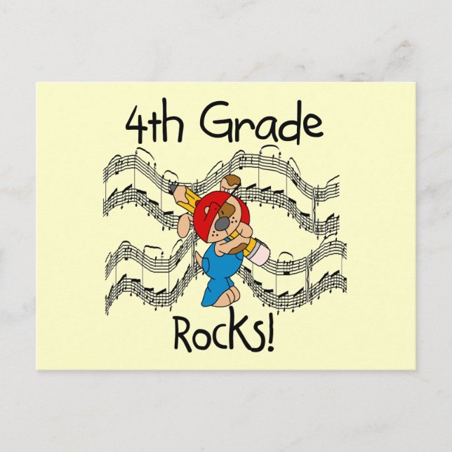 Welpe, 4. Klasse Rocks - Hemden und Geschenke Postkarte (Vorderseite)