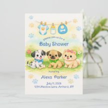 Welpe Baby Shower Einladung