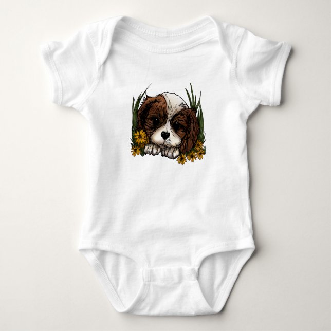 Welpe Baby Strampler (Vorderseite)