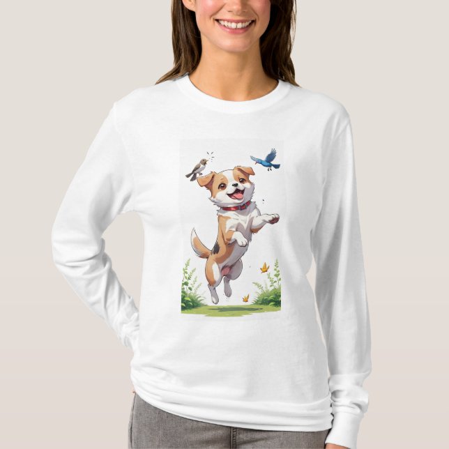 Welpe & Bird T-Shirt (Vorderseite)