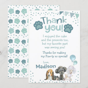 Welpe Birthday Danke, Cards Einladung