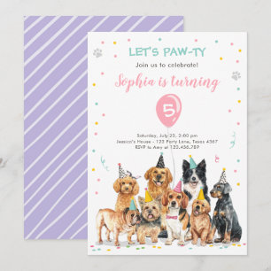 Welpe Birthday Einladung Hund Party Pawty Girl