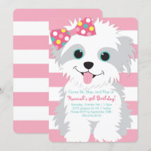 Welpe Birthday Paw-ty-Einladung
