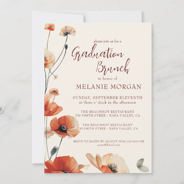 Welpe Blume Blumenbrunch mit Brille Einladung (Vorderseite)