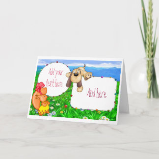 Welpe & Bunny Geburtstagsparty Einladungen