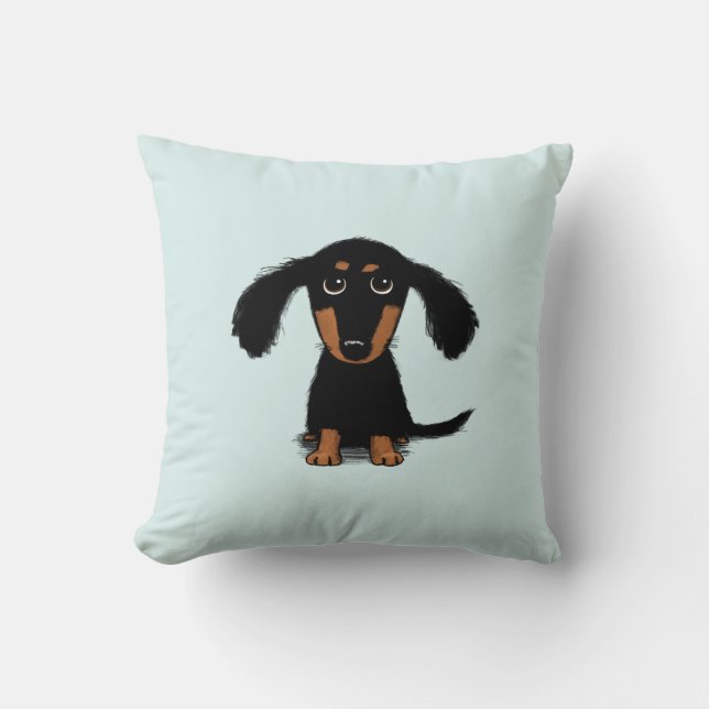 Welpe der Dackel| Adorable Dackel Hund Kissen (Vorderseite)