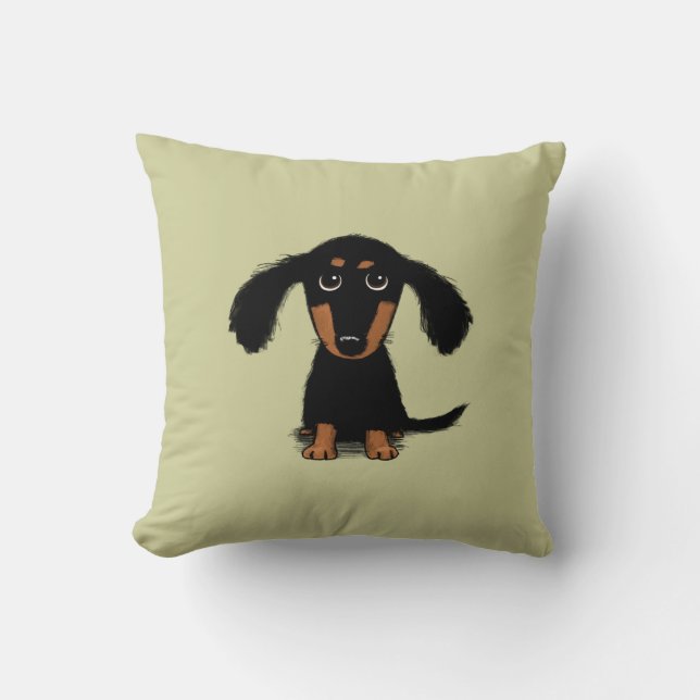 Welpe der Dackel| Adorable Dackel Hund Kissen (Vorderseite)