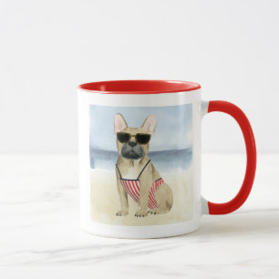 Welpe des Würstchen-  in der Sonnenbrille am Tasse