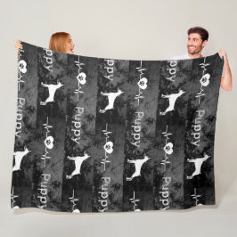 Welpe Dobbie Dog Herzschlag Fleecedecke