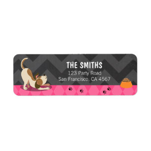 Welpe Dog Adress Label Paw-Ty Geburtstagskarte Ros