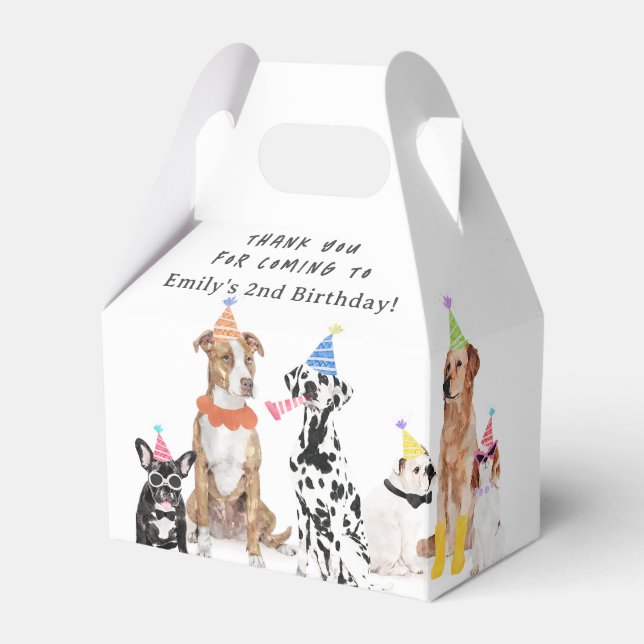 Welpe Dog Birthday Danke Geschenkschachtel (Vorderseite)