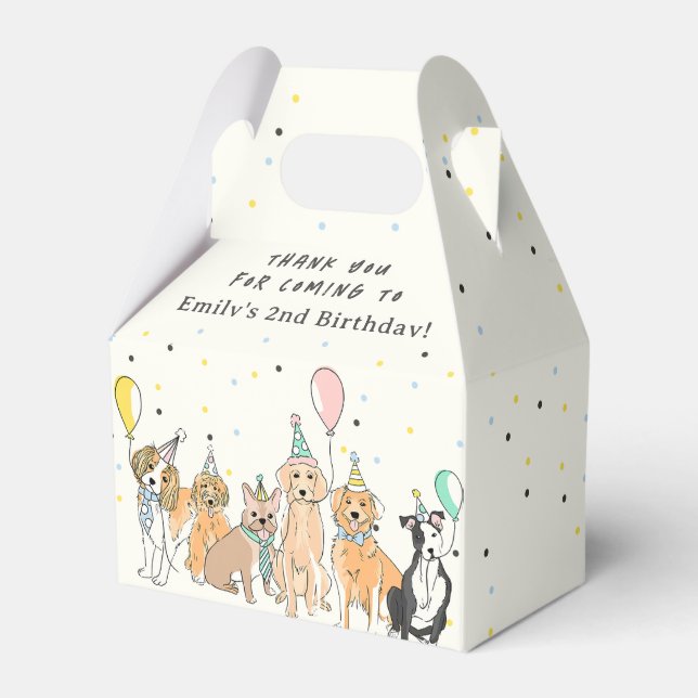 Welpe Dog Birthday Danke Geschenkschachtel (Vorderseite)