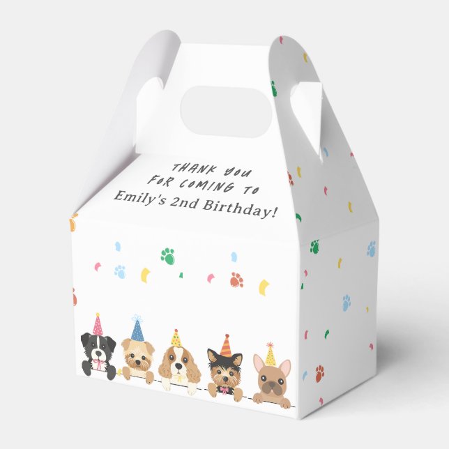 Welpe Dog Birthday Danke Geschenkschachtel (Vorderseite)