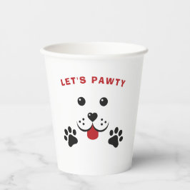Welpe Dog Lasse Pawty Birthday Kid Pappbecher