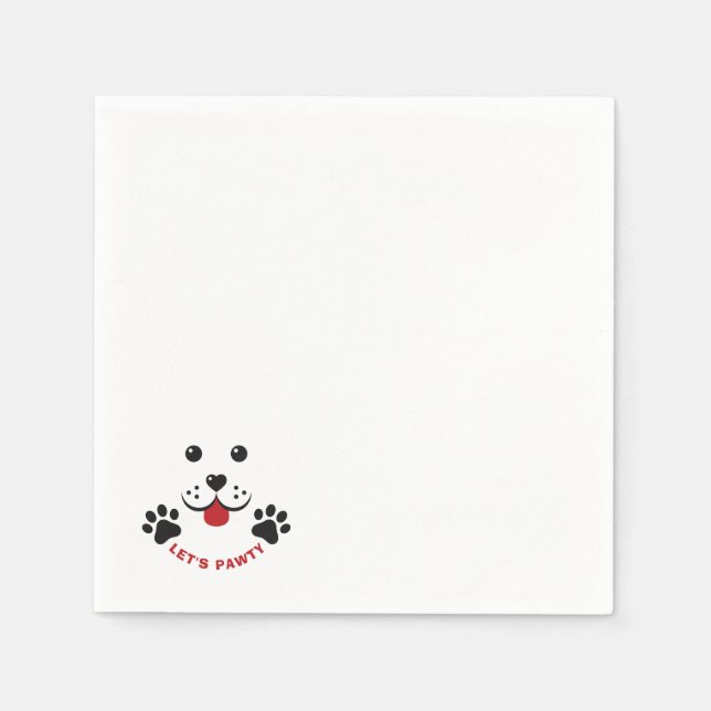 Welpe Dog Lasse Pawty Birthday Kid Serviette (Vorderseite)