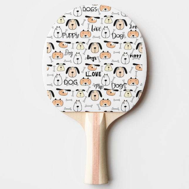 Welpe Dog Lover Tischtennis Schläger (Vorderseite)