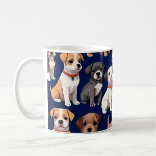 Welpe Dog Navy Blue Design Kaffeetasse