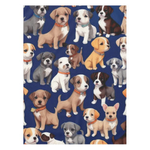 Welpe Dog Navy Blue Design Tischdecke