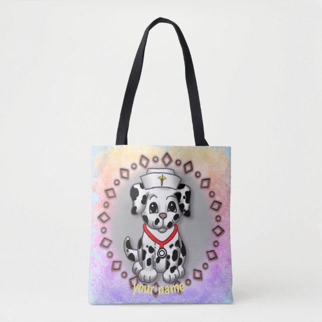 Welpe Dog Nurse Tote Bag Tasche (Vorderseite)