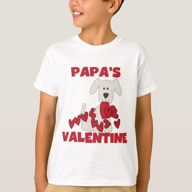 Welpe Dog Papa's Valentine T-Shirt (Vorderseite)