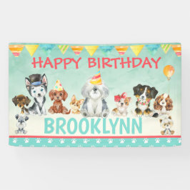 Welpe Dog Pawty Happy Birthday Banner