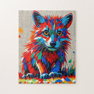 Welpe expressive abstrakte Tierkunst