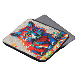 Welpe expressive abstrakte Tierkunst Laptopschutzhülle