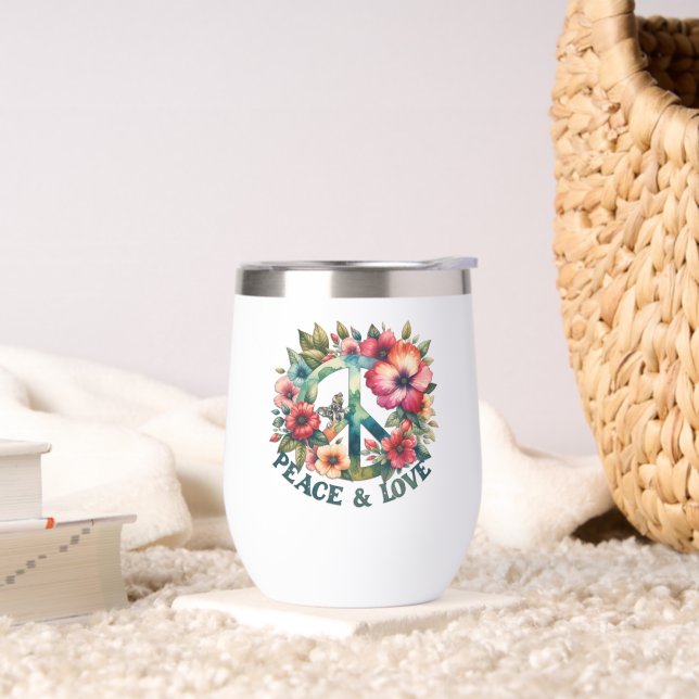 Welpe & Floral 70er Retro "Peace & Liebe" (Wohnzimmer)