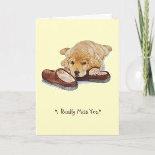 Welpe golden Retriever traurig Hund vermisst Sie Karte