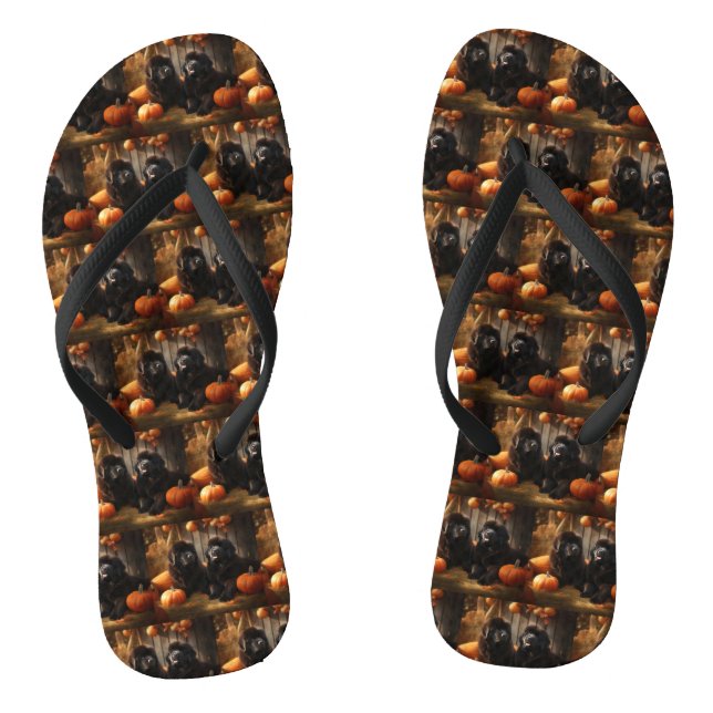 Welpe Herbst Kürbis Flip Flops (Fußbett)