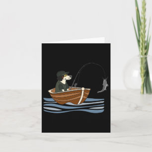 Welpe Hund Angler Fischen Jagd Funny Pet Enthusius Karte