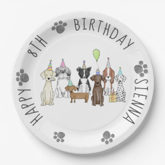 Welpe Hund Birthday Pawty Pappteller